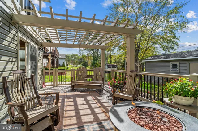 a view of a porch with furniture