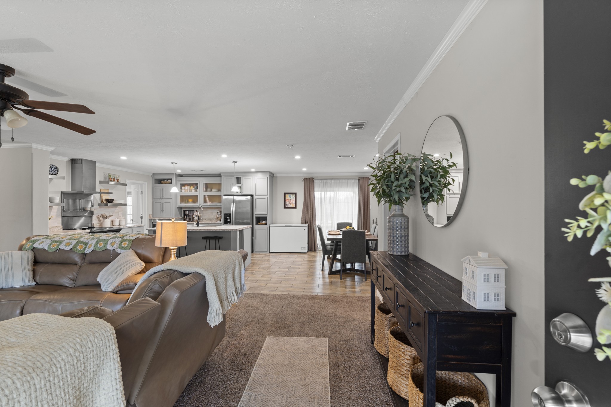 60 Edgewood Road McEwen, TN 37101 - Photo 15 of 56 a living room with furniture and a chandelier