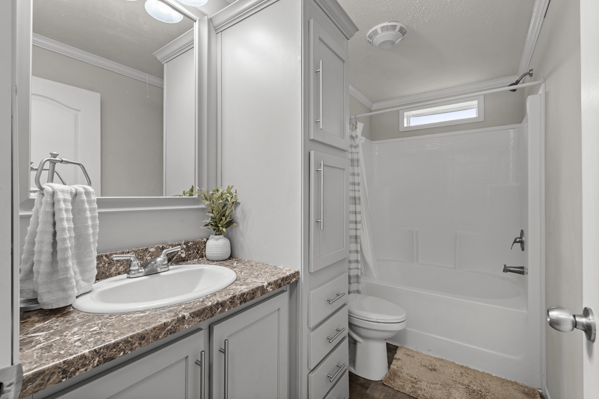 60 Edgewood Road McEwen, TN 37101 - Photo 35 of 56 a bathroom with a granite countertop sink toilet and shower
