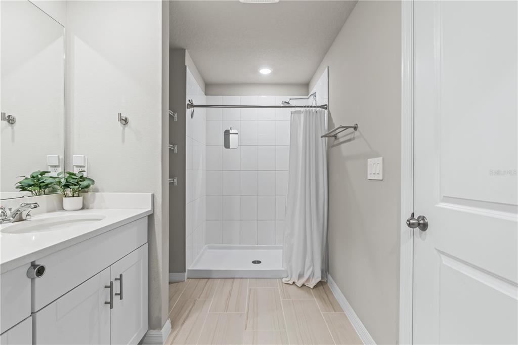 32502 Limitless Place Wesley Chapel, FL 33545 - Photo 45 of 67 a bathroom with a shower sink and mirror