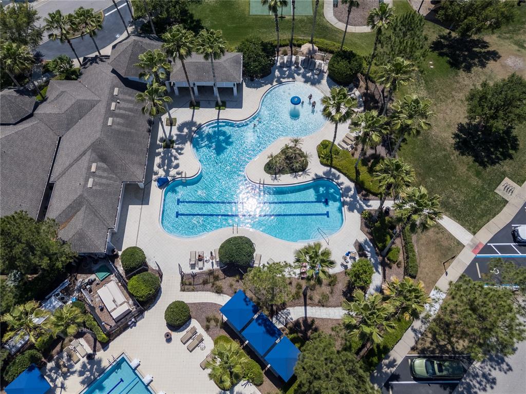 32502 Limitless Place Wesley Chapel, FL 33545 - Photo 60 of 67 an aerial view of a house with yard swimming pool and outdoor seating