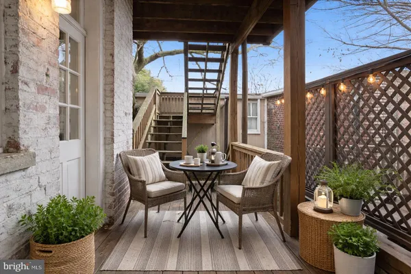 a view of an outdoor seating area