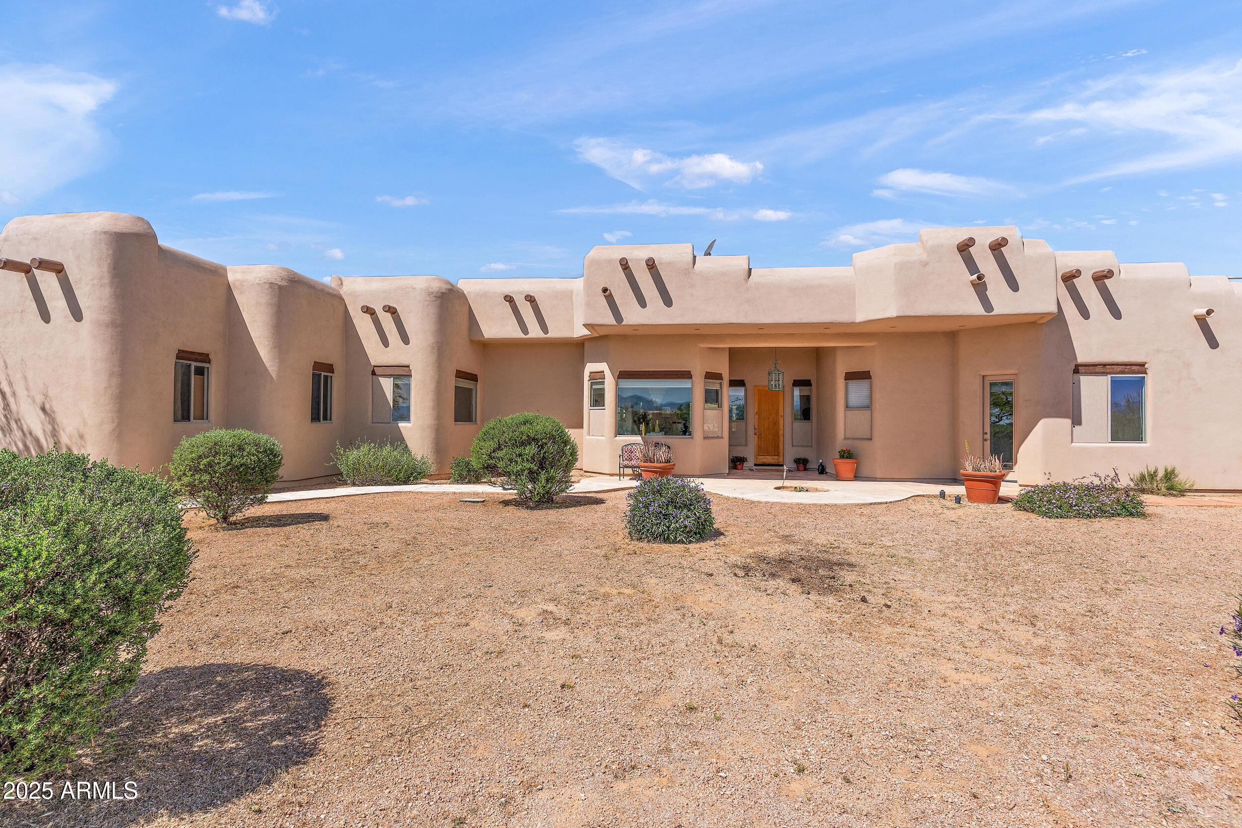 a view of a house with a patio