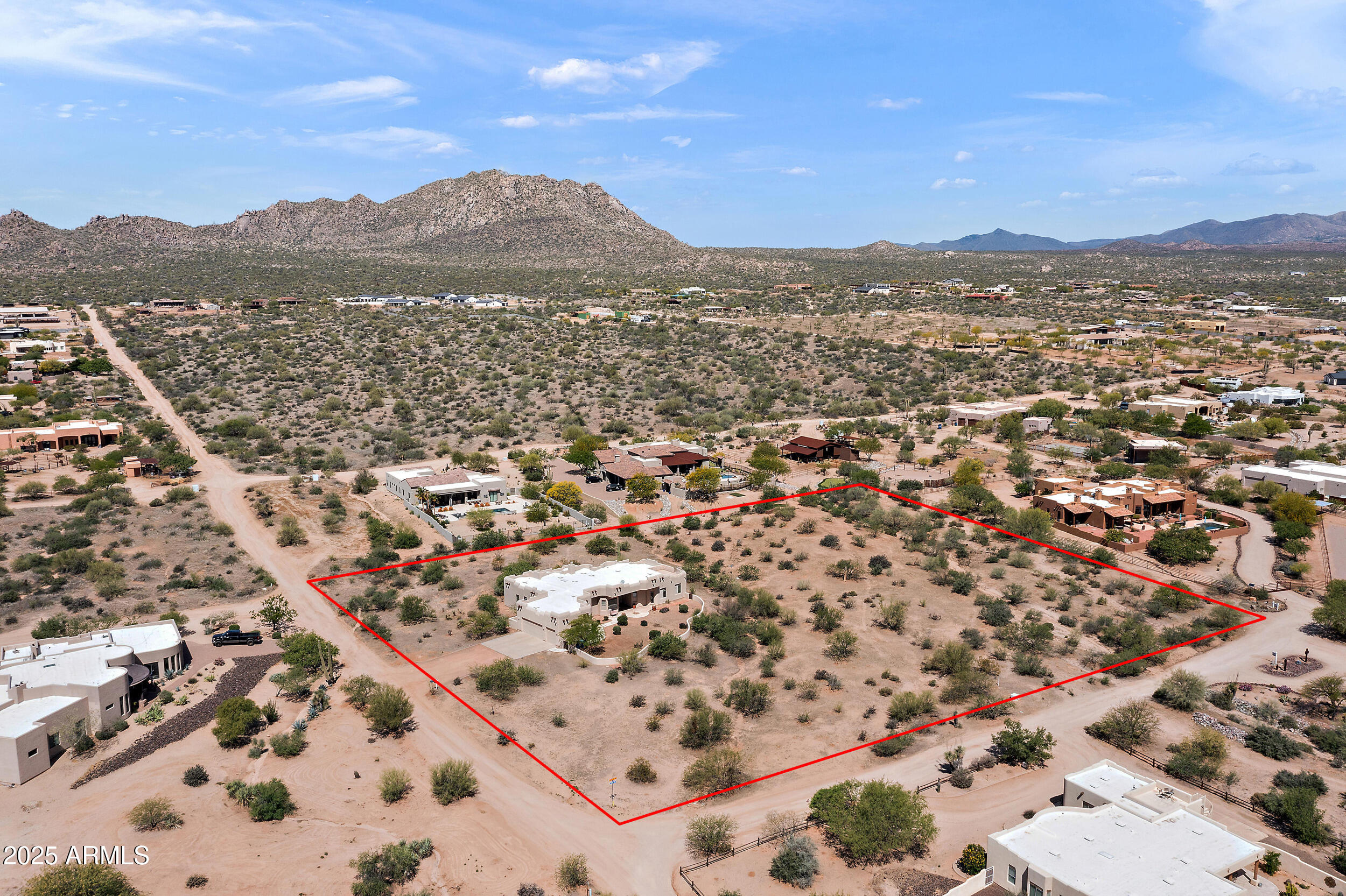 14036 East Ranch Road Scottsdale, AZ 85262 - Photo 27 of 32 an aerial view of residential houses with outdoor space and trees
