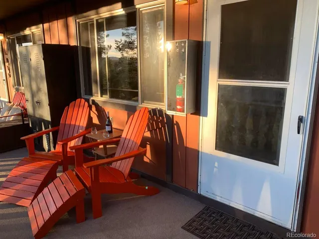 a view of outdoor space with seating area