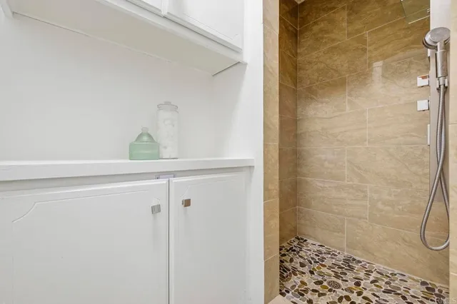 a bathroom with a shower