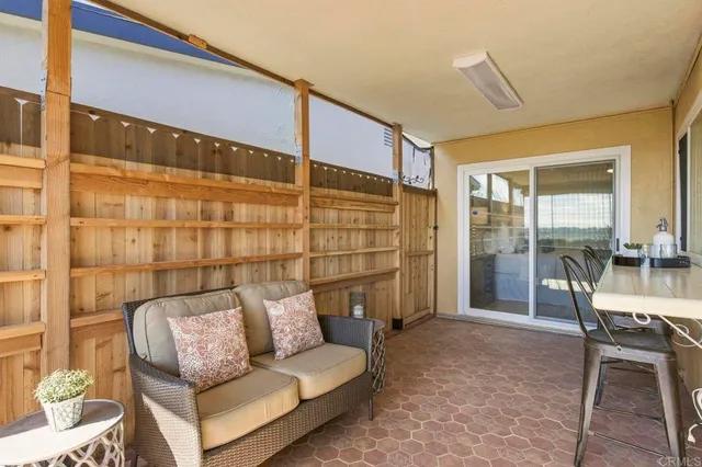a living room with furniture