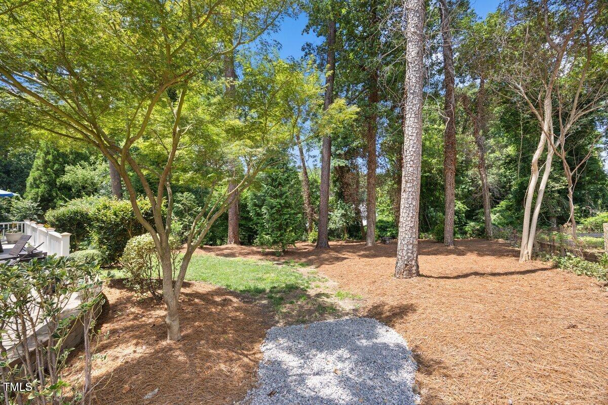 3034 Lewis Farm Road Raleigh, NC 27607 - Photo 55 of 60 a backyard of a house with a tree