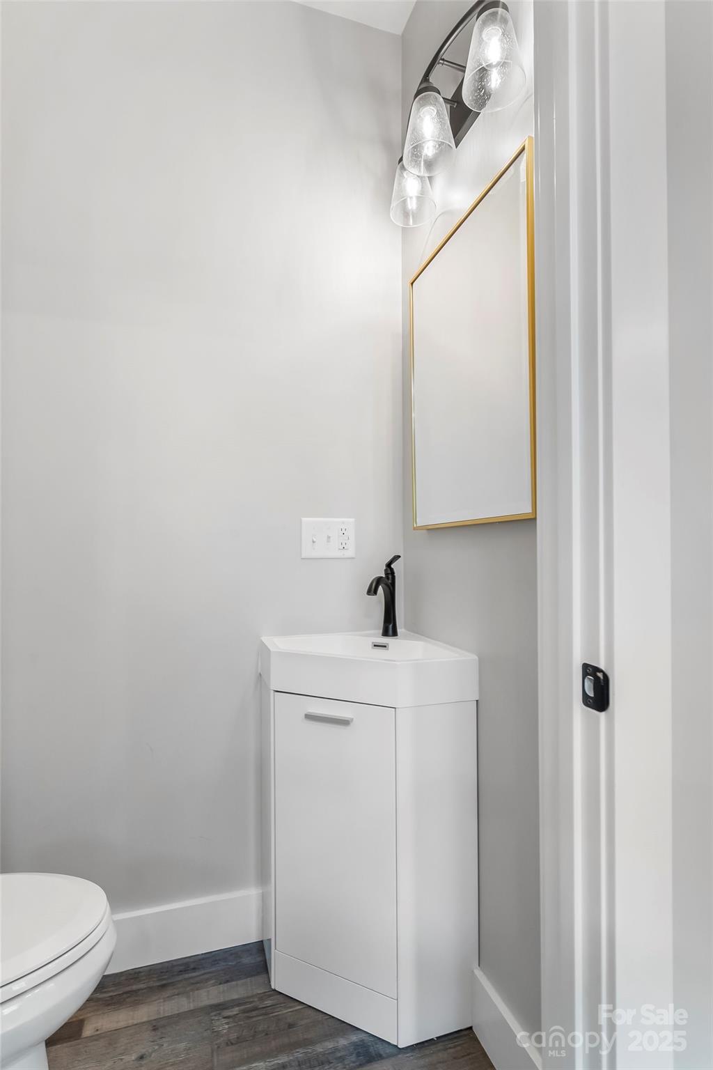 511 Blue Ridge Drive North Marion, NC 28752 - Photo 20 of 41 a bathroom with a toilet a sink a vanity and mirror