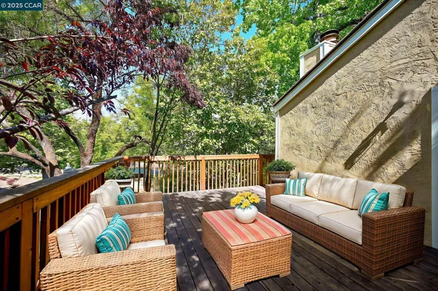 a view of a couches in the deck