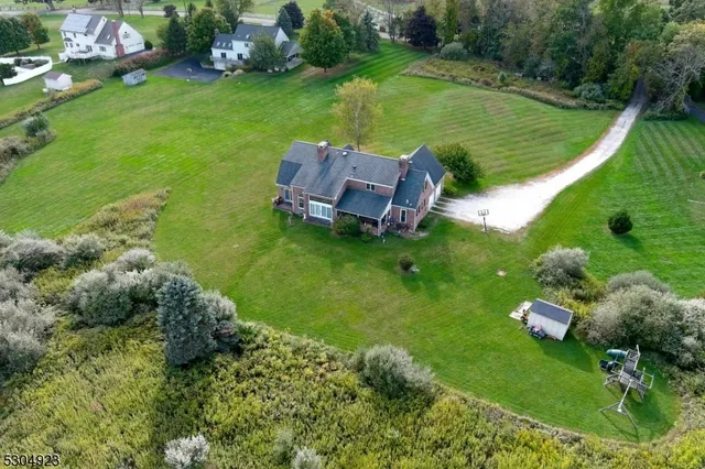 a garden view with a sitting space