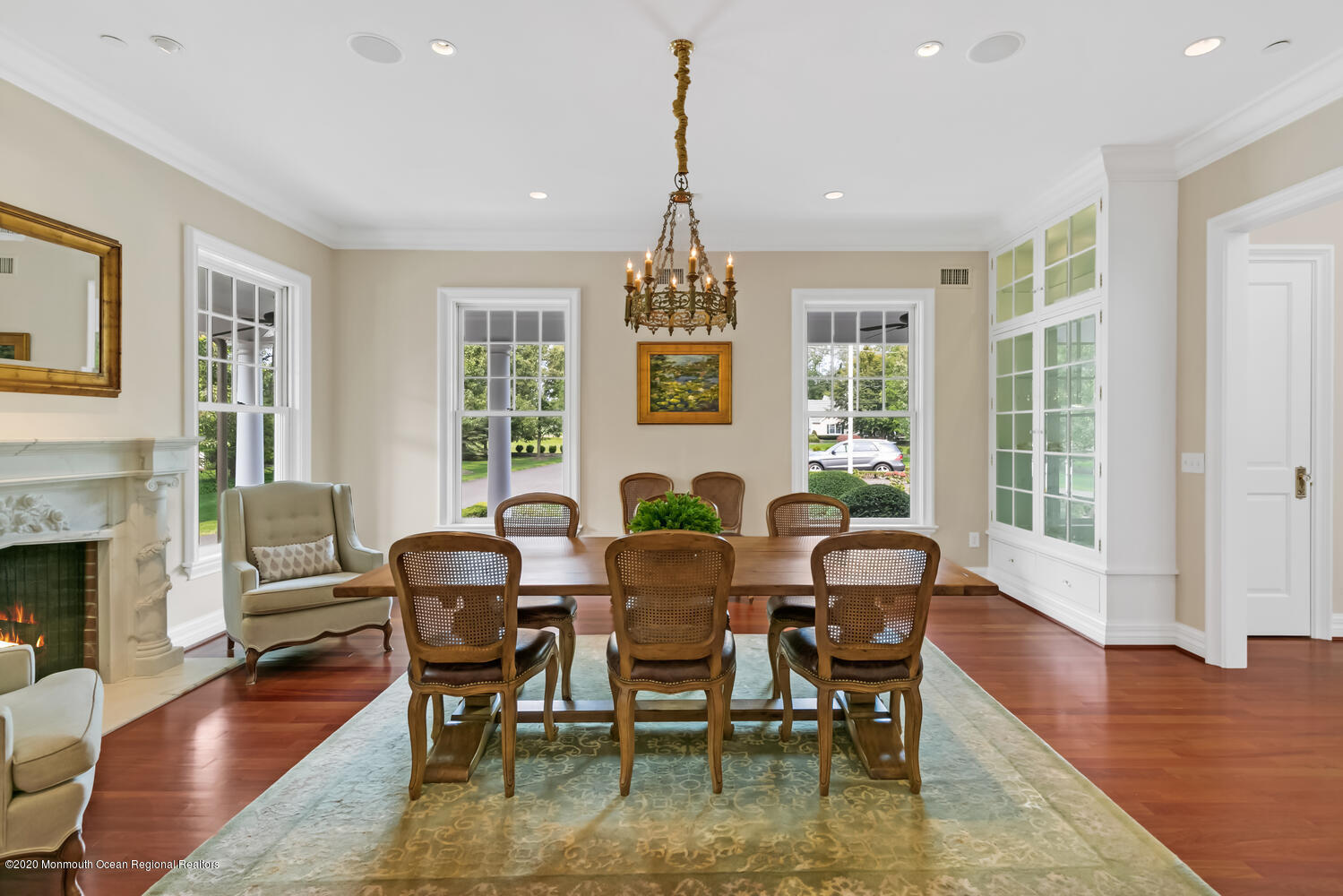 617 Harding Road Little Silver, NJ 07739 - Photo 10 of 40 Large Dining Room W/ Fireplace