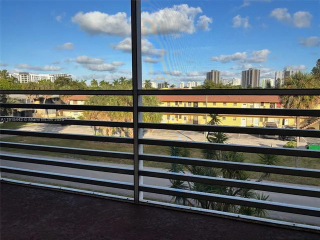 a view of a city from a balcony