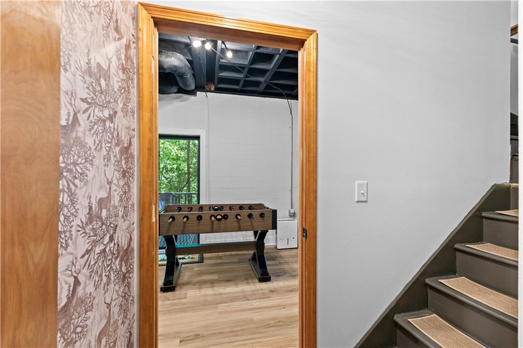 49 Baum Weg Helen, GA 30545 - Photo 31 of 47 a view of entryway with wooden floor and stairs