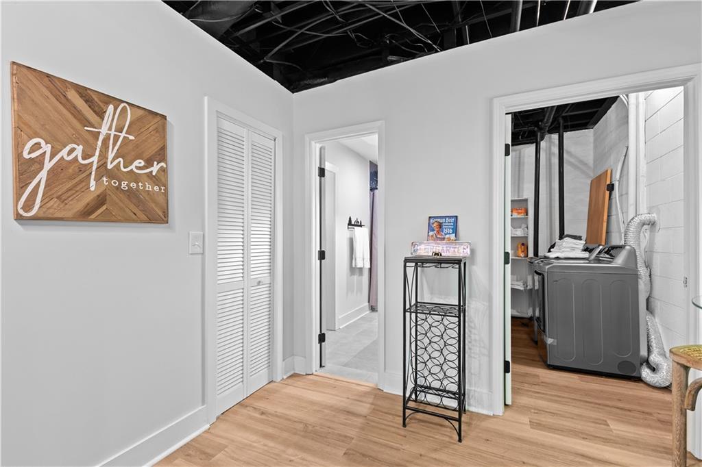 49 Baum Weg Helen, GA 30545 - Photo 40 of 47 a view of a hallway with wooden floor and closet
