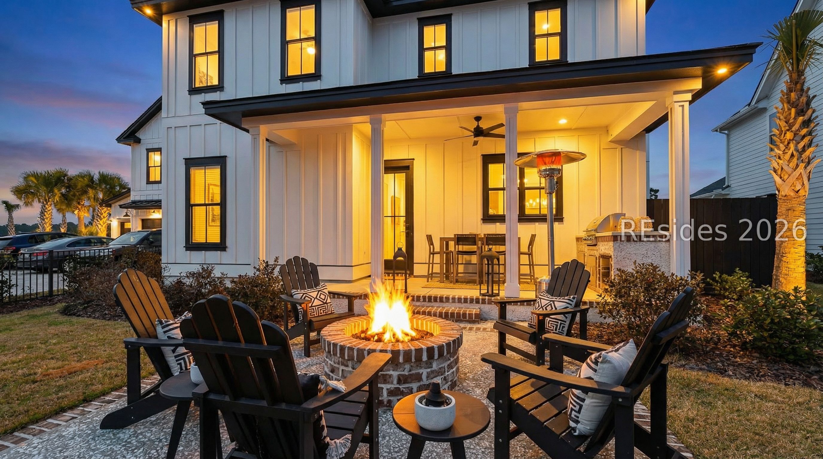 93 Anchor Bend Bluffton, SC 29910 - Photo 2 of 54 Backyard fire pit and outdoor kitchen