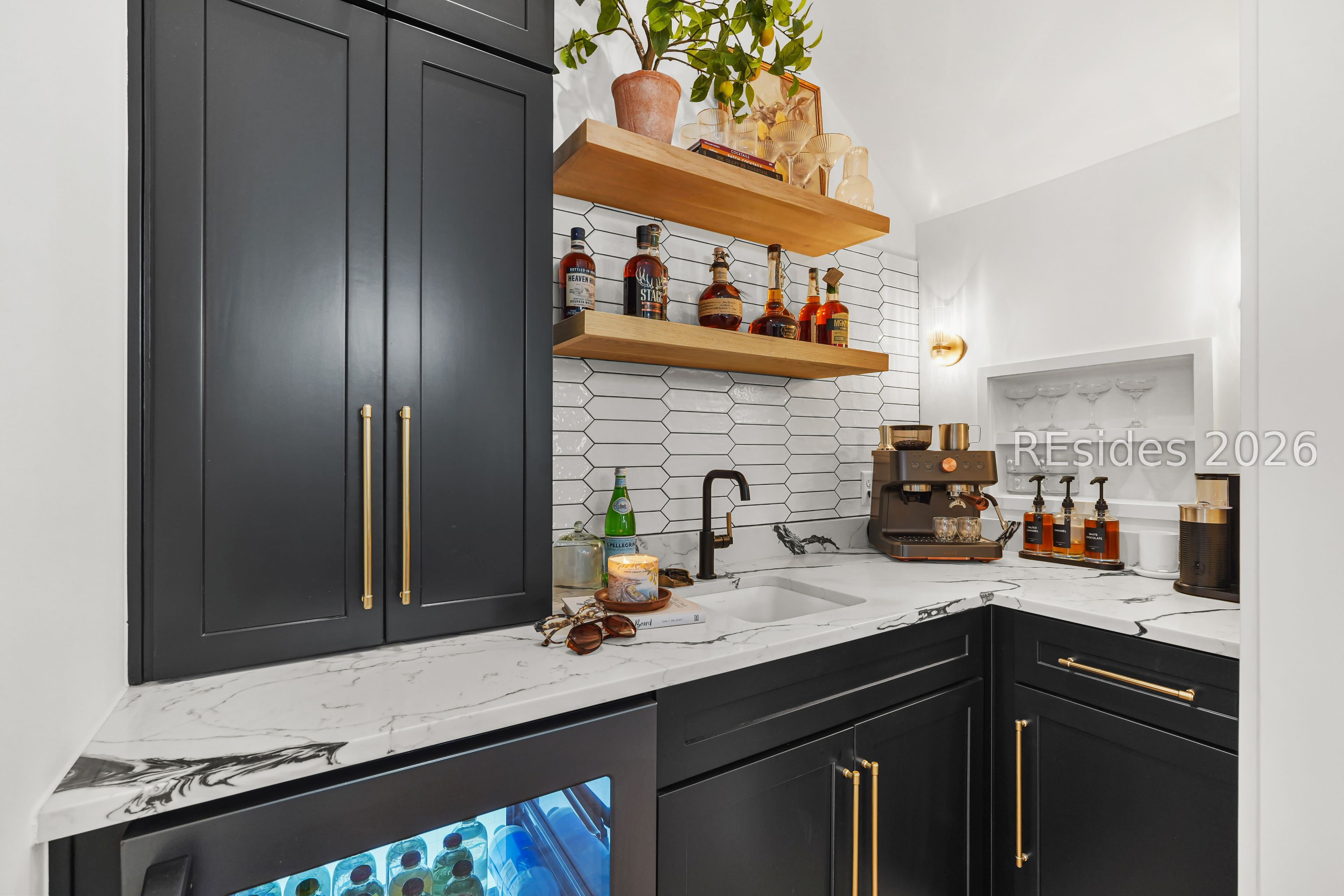 93 Anchor Bend Bluffton, SC 29910 - Photo 10 of 54 Coffee bar with sink and beverage fridge