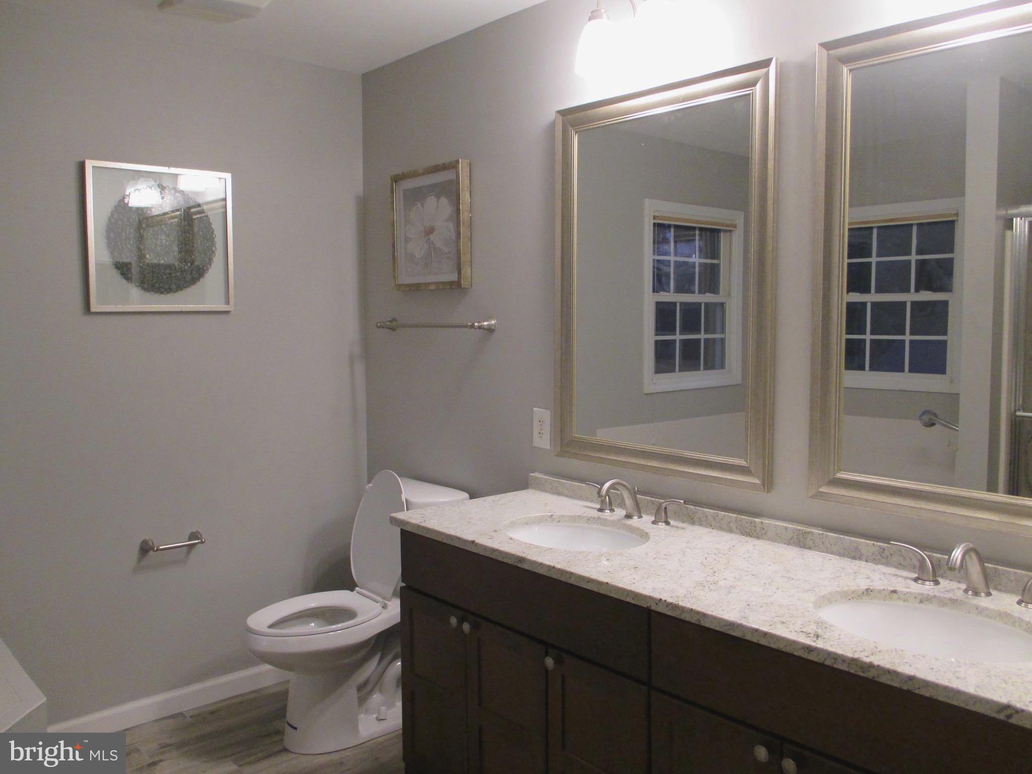 6300 Lincolnia Road Alexandria, VA 22312 - Photo 17 of 30 a bathroom with a granite countertop sink toilet and mirror