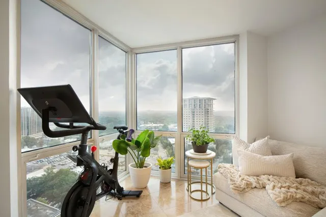 a living room with furniture