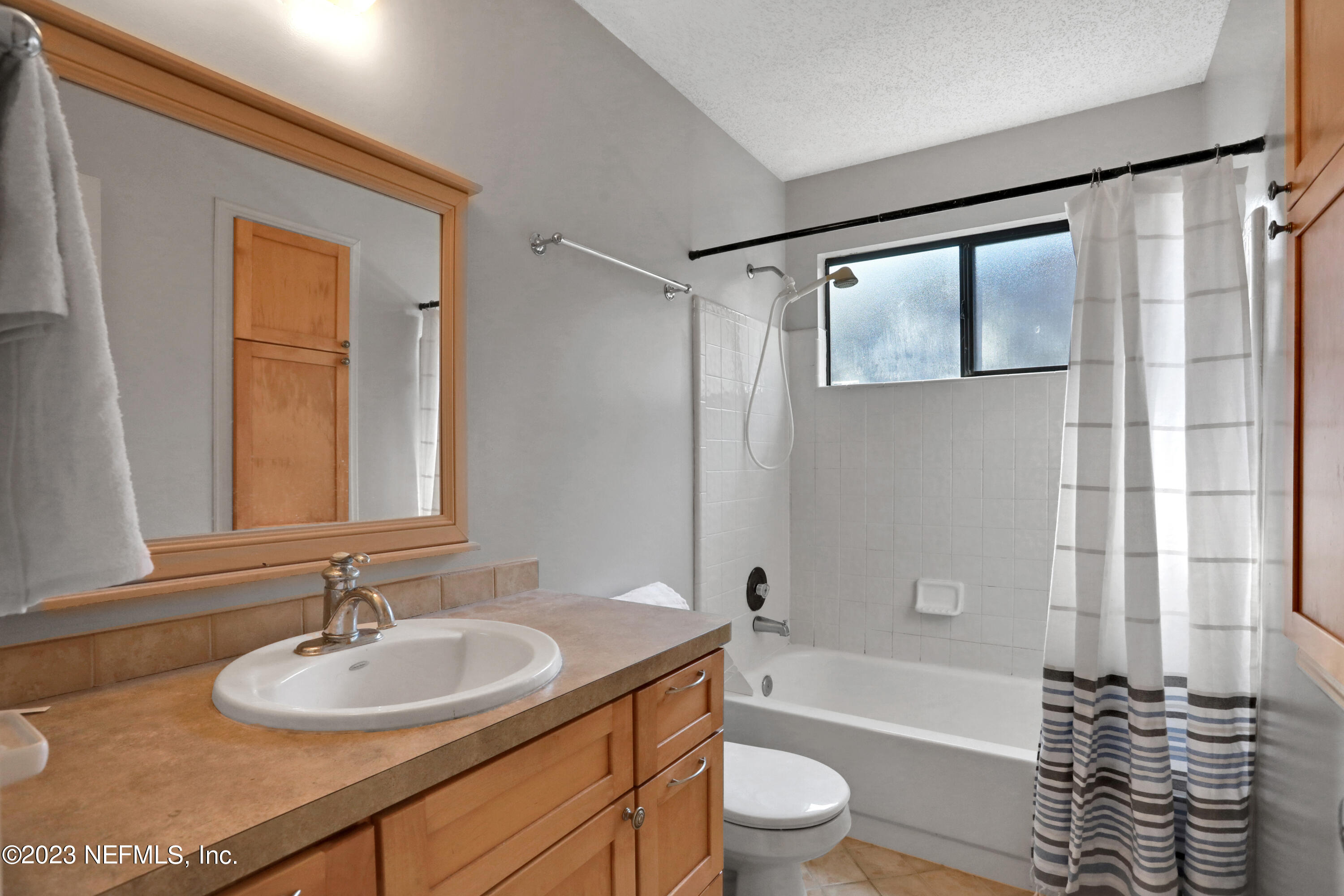 3826 Eunice Road Jacksonville, FL 32250 - Photo 8 of 45 a bathroom with a sink toilet a mirror and shower