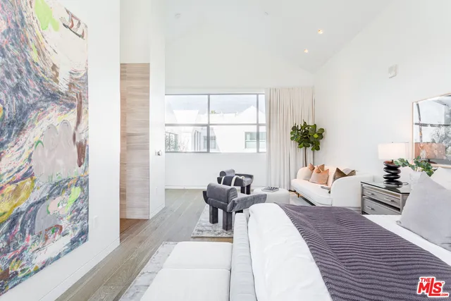 a living room with furniture or couch and a potted plant