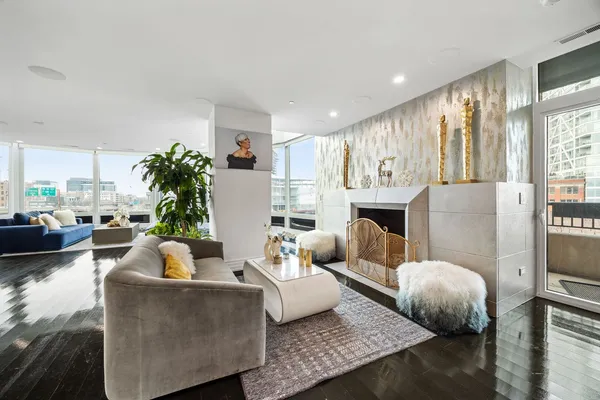a living room with furniture