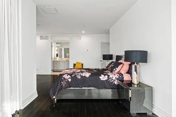 a kitchen with stainless steel appliances a stove and a refrigerator