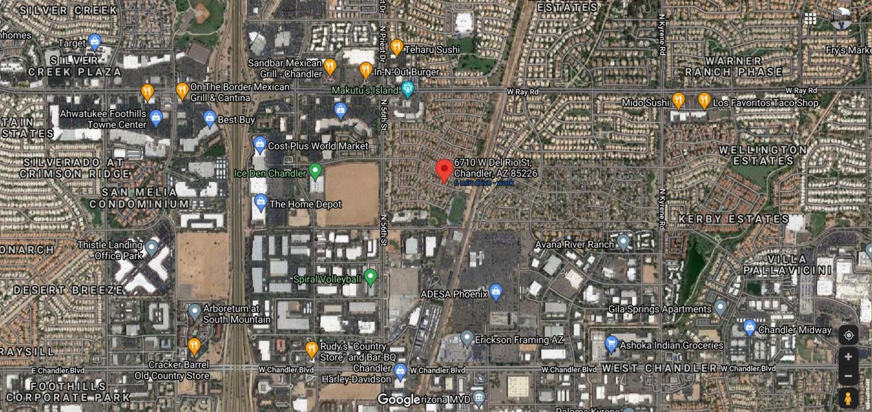 6710 West Del Rio Street Chandler, AZ 85226 - Photo 33 of 33 Location - Satellite Google Map