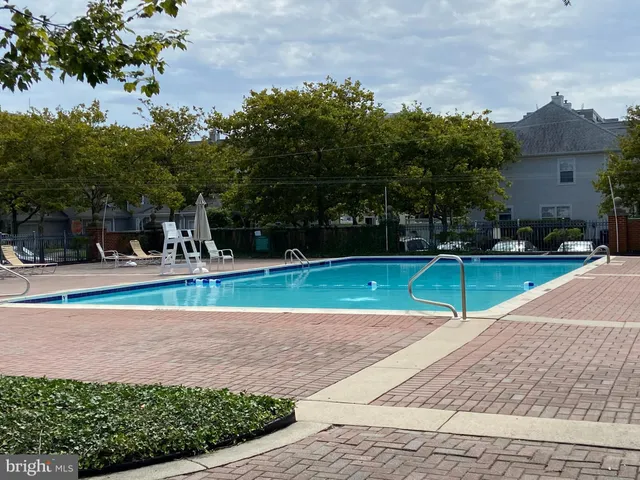 a view of park with large trees