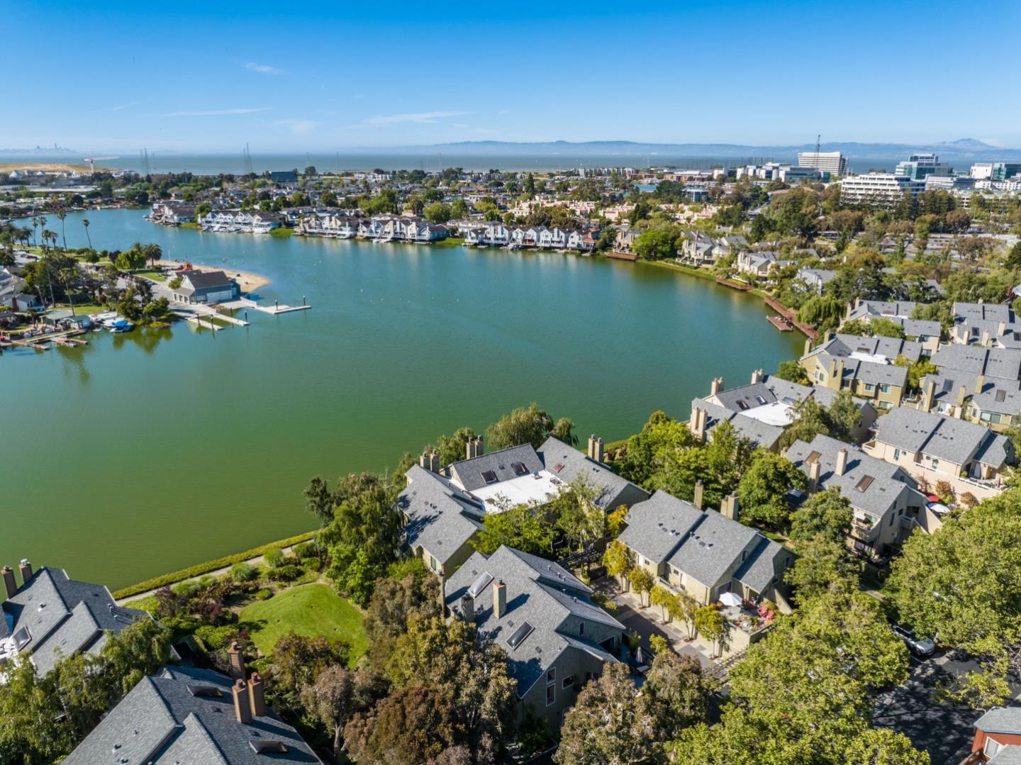1020 Shoreline Drive San Mateo, CA 94404 - Photo 41 of 46 an aerial view of a houses with a lake view