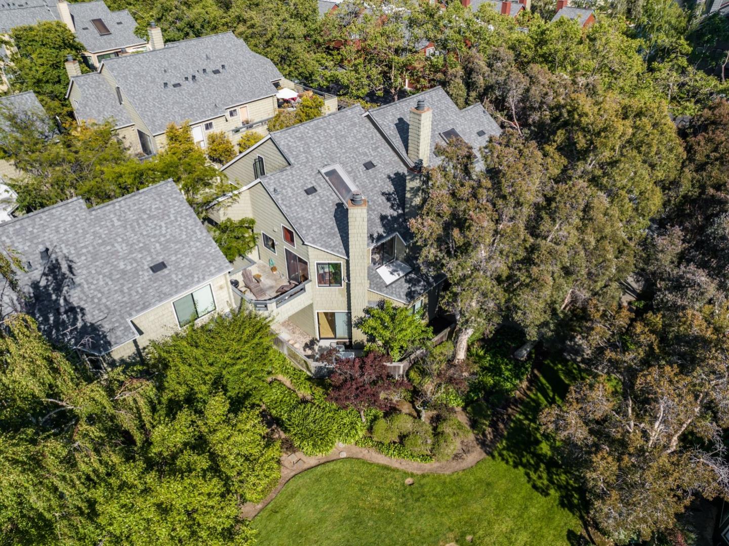 1020 Shoreline Drive San Mateo, CA 94404 - Photo 42 of 46 an aerial view of a house with a yard and garden