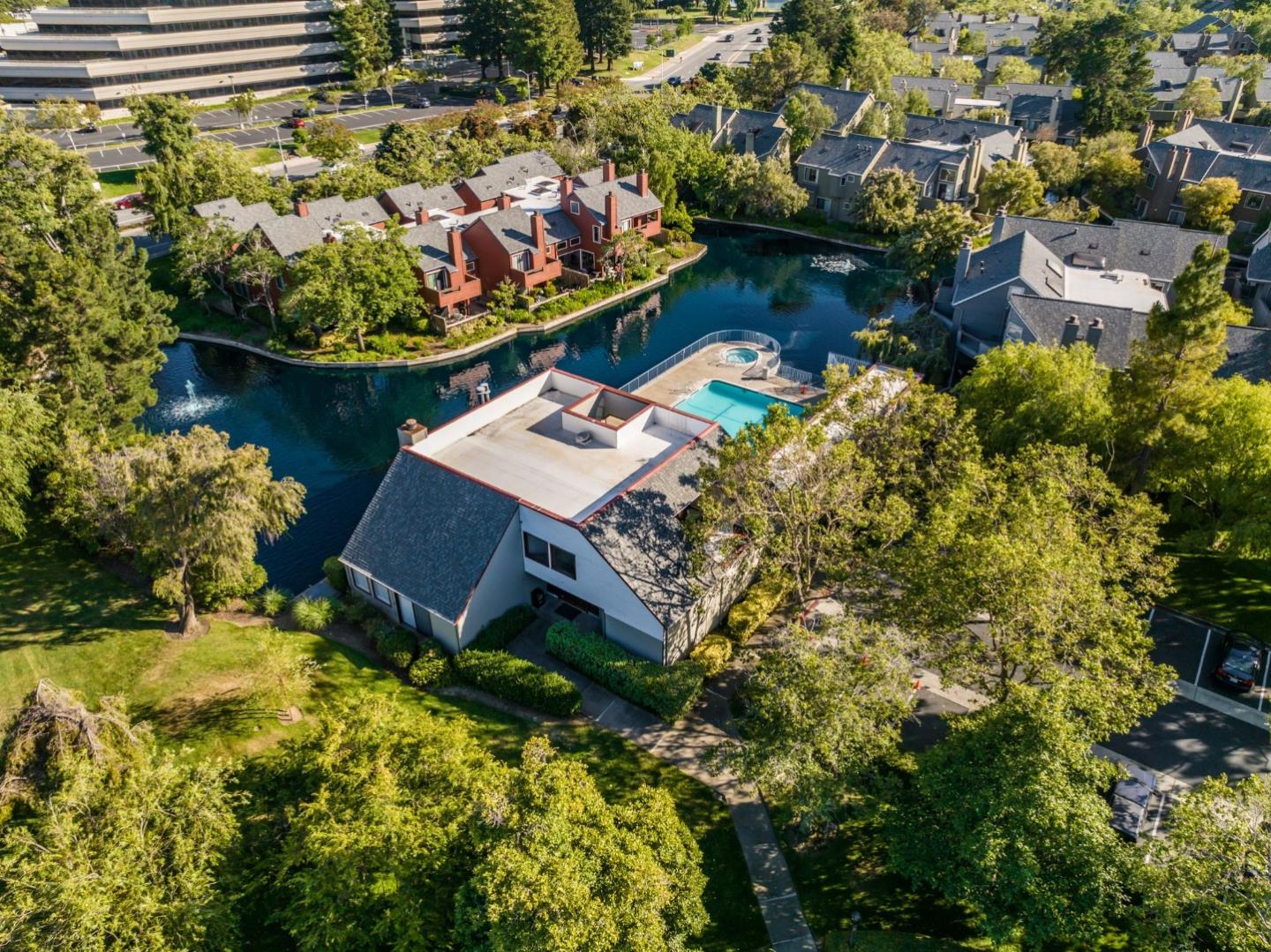 1020 Shoreline Drive San Mateo, CA 94404 - Photo 45 of 46 an aerial view of a house with a yard basket ball court