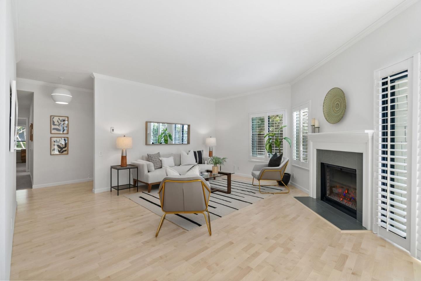 1020 Shoreline Drive San Mateo, CA 94404 - Photo 7 of 46 a living room with furniture and a fireplace