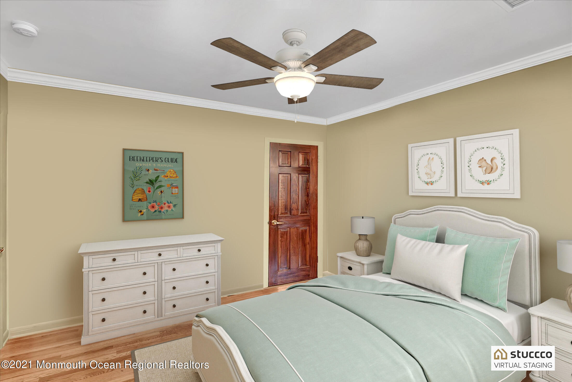 149 Crine Road Morganville, NJ 07751 - Photo 19 of 28 a bedroom with a bed and a lamp on dresser