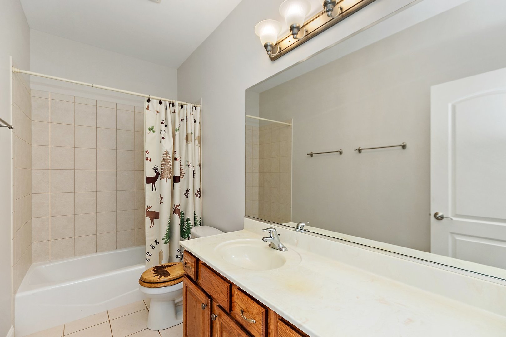 2073 Westover Road North Aurora, IL 60542 - Photo 17 of 24 a bathroom with a sink a toilet a mirror and shower