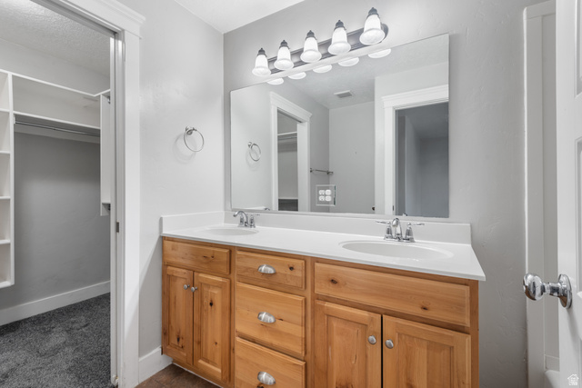 273 West 1010th Street South Logan, UT 84321 - Photo 12 of 19 Bathroom with double vanity and a walk in closet