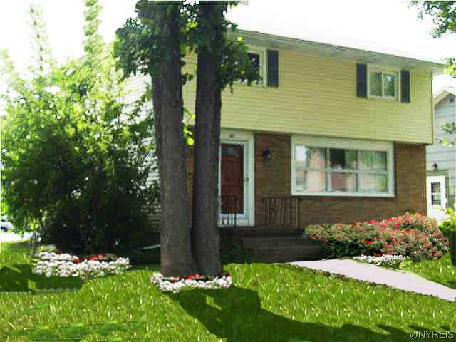 97 Grayton Road Tonawanda, NY 14150 - Photo 1 of 1 Exterior Front Maintenance free Brick and Vinyl ex