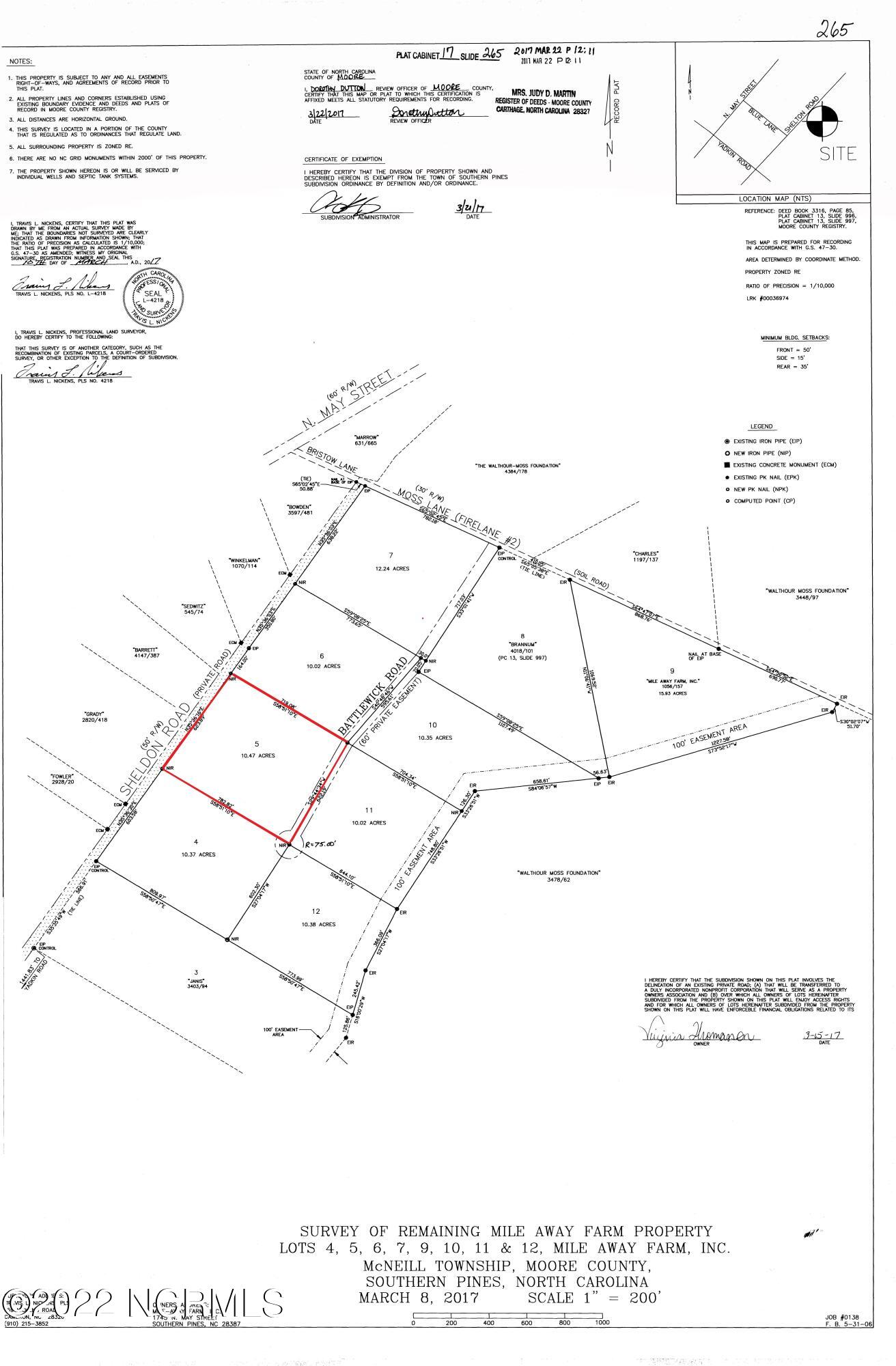420 Battlewick Road Southern Pines, NC 28387 - Photo 54 of 59 Survey - lot outlined