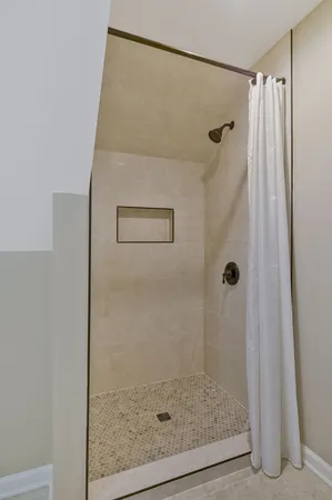 a bathroom with a shower