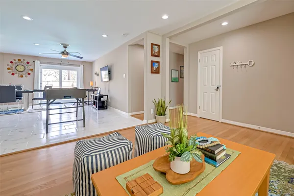 a room with furniture and a window