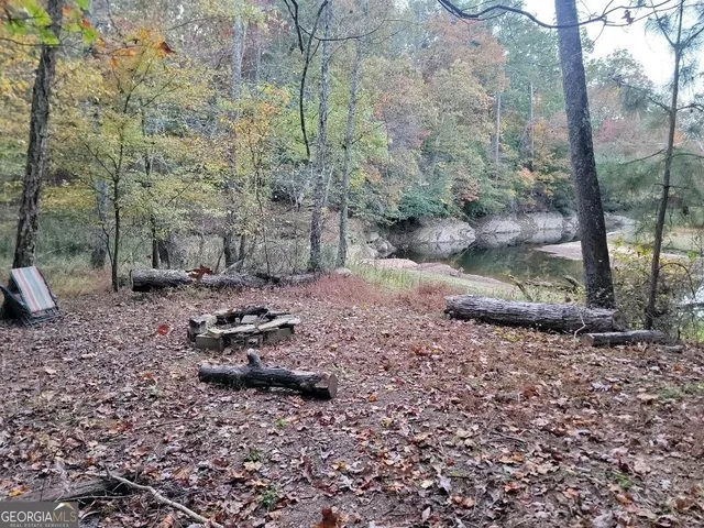 a view of an outdoor space with mountain view