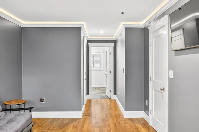a front view of a house with a glass door