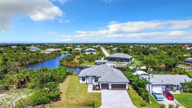 an aerial view of a house