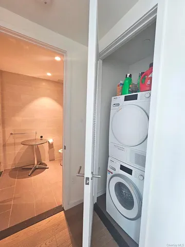 a room with a washer and dryer