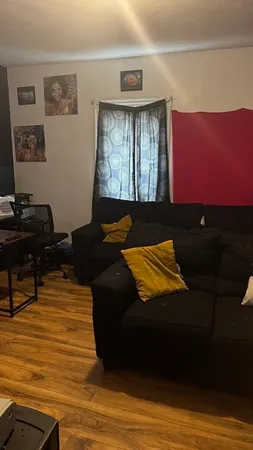 a living room with furniture