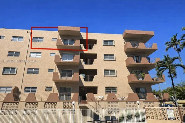 a view of a building with many windows