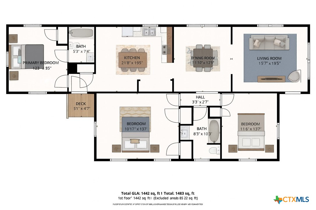 406 Hubbard Street Yoakum, TX 77995 - Photo 37 of 37 VIRTUALLY STAGED FLOORPLAN