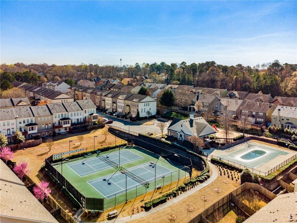 2048 Village Crest Drive Northwest Atlanta, GA 30318 - Photo 2 of 21 an aerial view of a house with a swimming pool