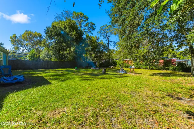 a view of yard with green space