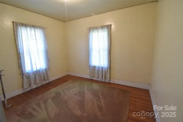 an empty room with closet